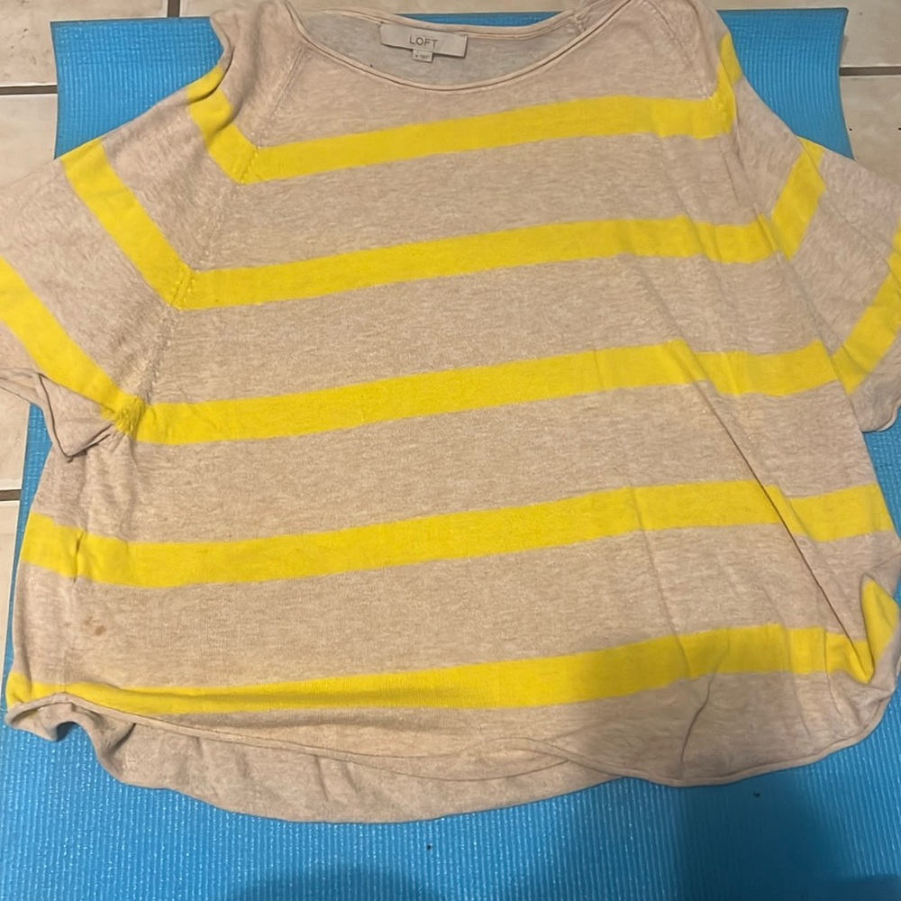 Loft cream and yellow oversized shirt